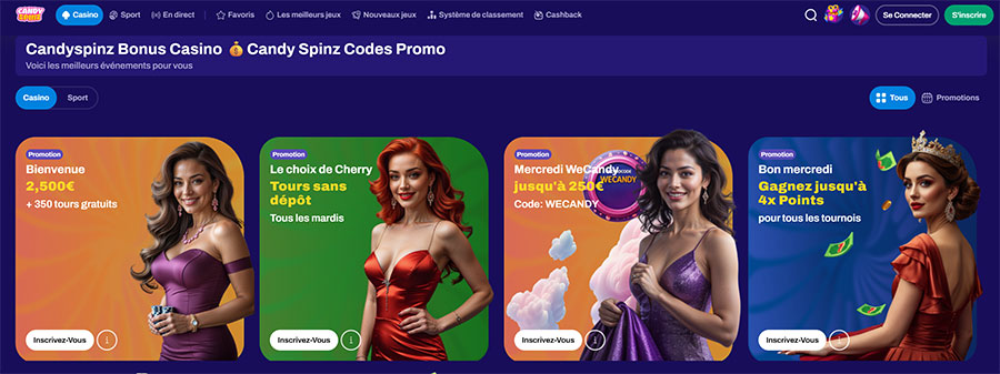 CandySpinz Casino promotions